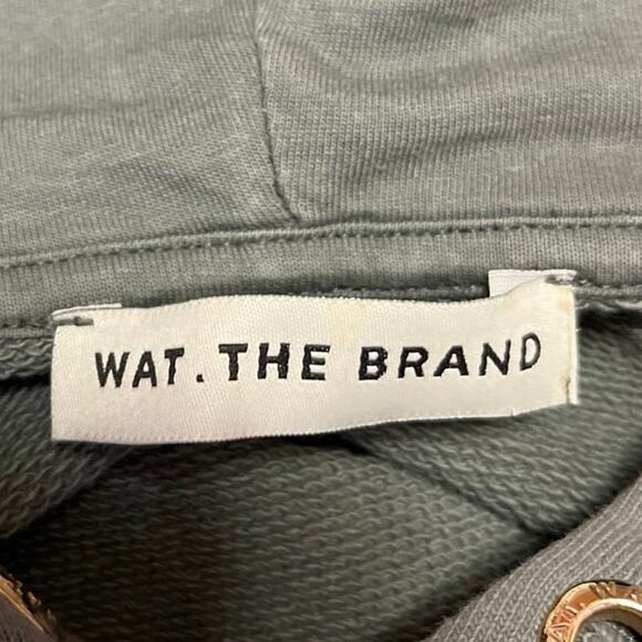 Wat The Brand Gray Cotton Long Sleeve Hooded Hoodie Sweatshirt Sweater Top Sz XL - Picture 3 of 4